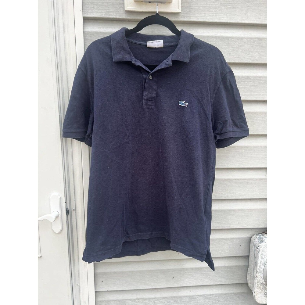Lacoste For J. Crew Polo Shirt Mens Size 5 Large Navy Blue Short Sleeve